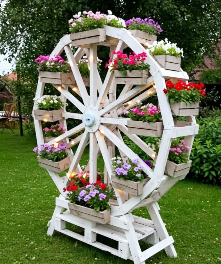 Як зробити унікальне колесо-квітник із дощок, яке виглядає, як із Pinterest