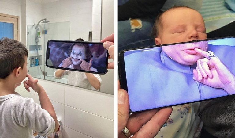 Хлопець за допомогою смартфона поєднує кадри з фільмів з реальністю для отримання кумедних колажів